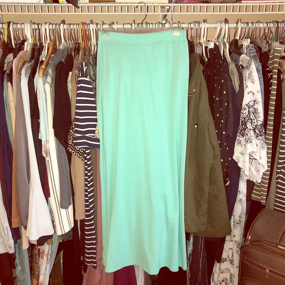 Mint green maxi skirt